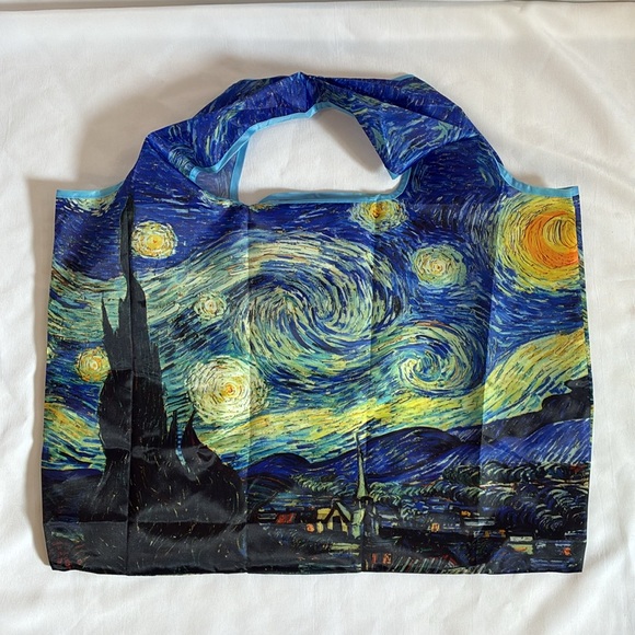 NWOT Vincent Van Gogh Starry Night plastic farmers market shopping novelty bag - Picture 1 of 11